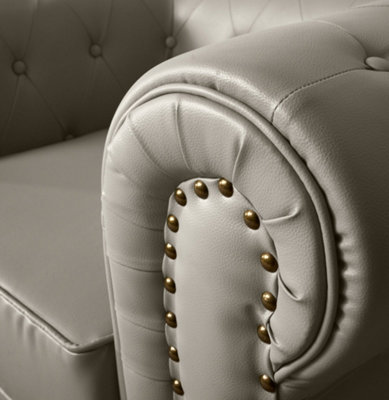 Chesterfield Faux Leather Button-Tufted 2 & 3 Seater Sofa Set