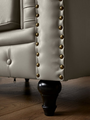 Chesterfield Faux Leather Button-Tufted 2 & 3 Seater Sofa Set