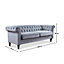 Chesterfield Grey Velvet 3 Seater Sofa
