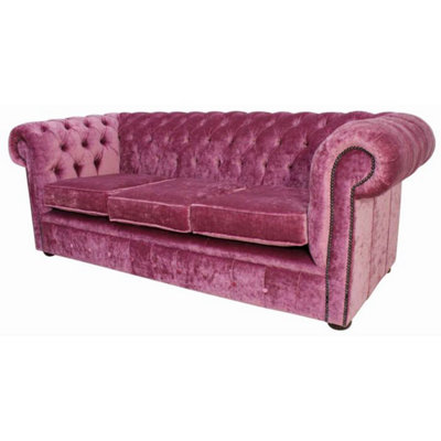 Chesterfield Handmade 3 Seater Sofa Settee Modena Rose Pink Velvet ...