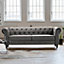Chesterfield Mink Velvet 3 Seater Sofa