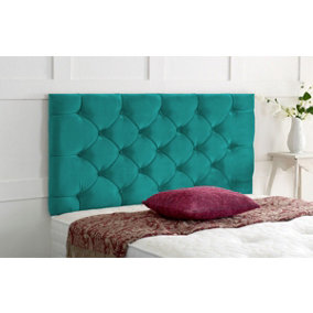 Chesterfield Plush Velvet 6ft Super King 24" Headboard -  Mallard
