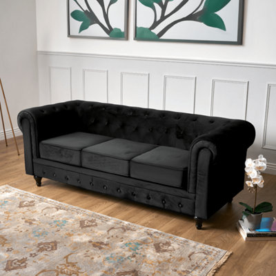 Chesterfield Velvet Button-Tufted 2 & 3 Seater Sofa Set