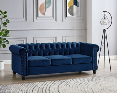 Chesterfield navy deals sofa