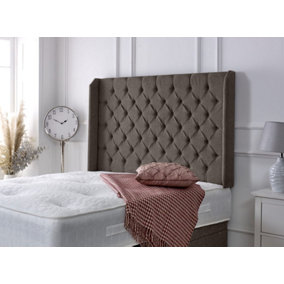 Chesterfield Winged Chenille 3ft Single 36" Headboard - Charcoal