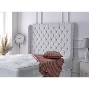 Chesterfield Winged Chenille 3ft Single 36" Headboard - Ivory