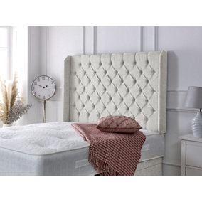 Chesterfield Winged Chenille 3ft Single 36" Headboard - Stone