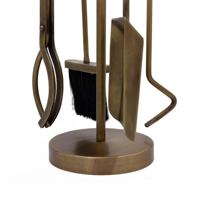 Chestnut Fireside Companion Set with Stand Poker Shovel Brush Tongs Tool Stand - 4