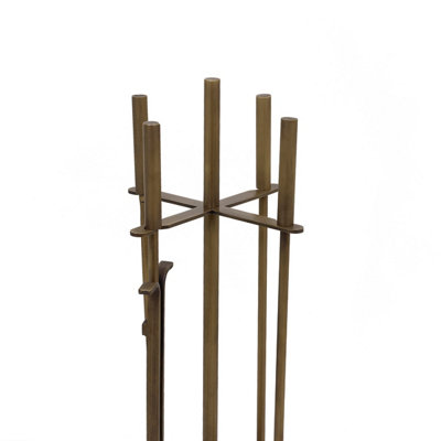 Chestnut Fireside Companion Set with Stand Poker Shovel Brush Tongs Tool Stand - 5
