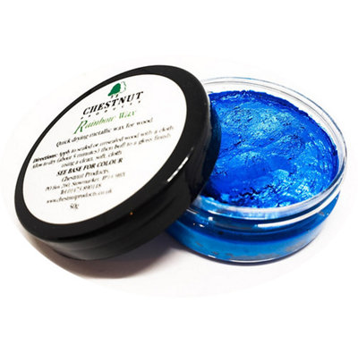 CHESTNUT PRODUCTS 32152 Rainbow Wood Finishing Wax 50g Bright Blue