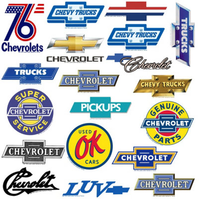 Chevrolet Deluxe Logo Stickers (Pack of 50) Multicoloured (One Size)