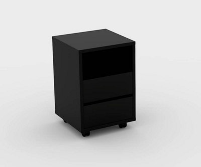 Chic Agapi Container 400mm in Black Matt - Contemporary Office Elegance H620mm D400mm