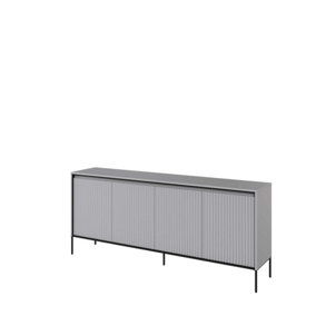 Chic and Modern Large Sideboard Cabinet  with Fluted Front(H)830mm (W)1930mm (D)400mm - Light Grey