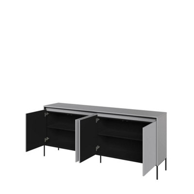 Chic and Modern Large Sideboard Cabinet  with Fluted Front(H)830mm (W)1930mm (D)400mm - Light Grey