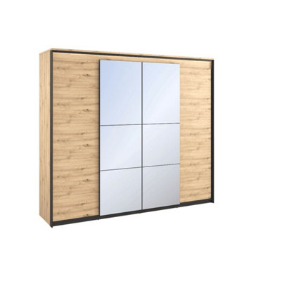 Chic and Spacious Quant 05 Mirrored Hinged Door Wardrobe  (H)2210mm x (W)2500mm x (D)630mm
