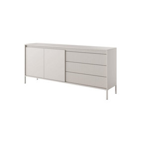 Chic and Versatile Sideboard Cabinet with Drawers (H)810mm (W)1870mm (D)400mm - Beige Matt