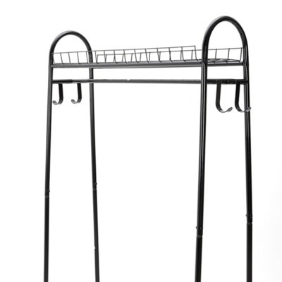 Chic Freestanding Clothes Rack Metal Clothes Rack in Black Without Wheels
