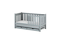 Chic Grey Kaja Single Bed with Trundle & Storage (H)860mm (W)1980mm (D)970mm, Perfect for Kids