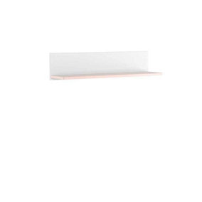Chic Luna Floating Shelf in White Matt & Pink - Display and Store Elegantly (H)200mm (W)1100mm (D)220mm