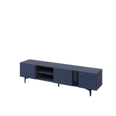 Chic Navy Milano TV Cabinet with Open Compartments - Modern and Elegant Entertainment Centre (H)500mm (W)2000mm (D)410mm