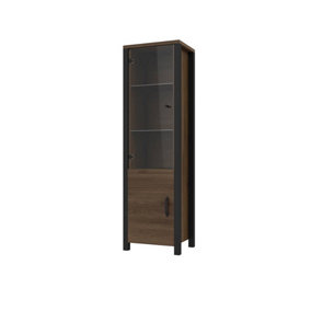 Chic Olin 05 Tall Display Cabinet 560mm in Oak Okapi - Elevate Your Interior Decor