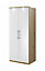 Chic Optima 18 Two-Door Wardrobe in Oak Artisan & White Gloss - H2170mm W900mm D630mm
