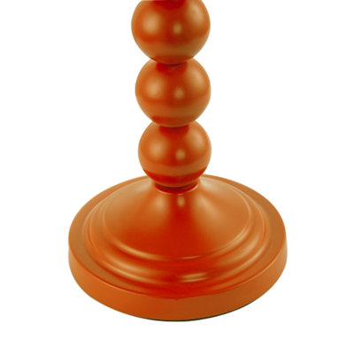 Chic Orange Table Lamp with Aztec Style Yellow and Orange Fabric Shade