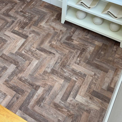 Chic Parquet Mini Dry Back LVT Luxury Vinyl Flooring Country Oak 852 (1 ...