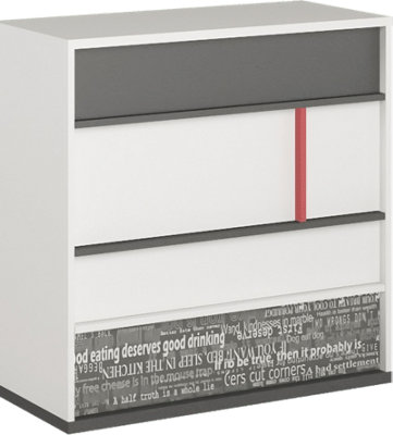 Chic Philosophy Chest of Drawers with Drawers in Grey & White (H)900mm (W)900mm (D)400mm - Functional Elegance for Any Space