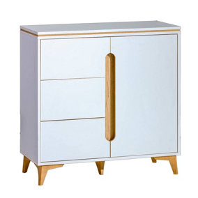Chic Storage Solution: Gappa Sideboard Cabinet in White & Mountain Ash, H906mm W901mm D400mm