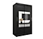 Chic Torino Mirrored Sliding Door Wardrobe (H)2000mm  (W)1200mm (D)620mm - Stylish Storage in Black Matt