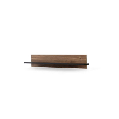 Chic Vasina 05 Wall Shelf - Industrial Oak Castello & Black Matt Finish - W1350mm x H200mm x D120mm