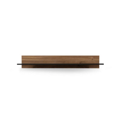 Chic Vasina 05 Wall Shelf - Industrial Oak Castello & Black Matt Finish - W1350mm x H200mm x D120mm