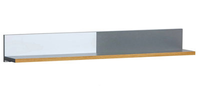 Chic Werso W9 Wall Shelf in Anthracite, Oak & White - W1200mm H160mm D176mm - Perfect for Modern Homes