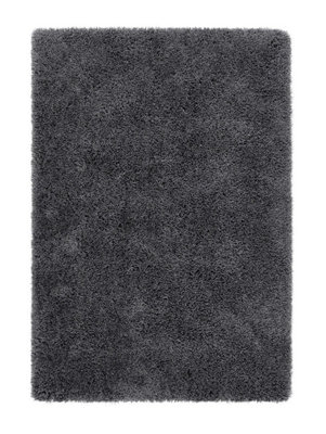 Chicago Iron Shaggy Polyester Rug by Origins-110cm X 160cm