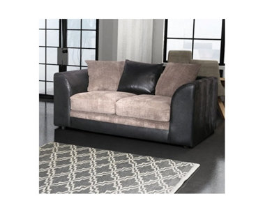 Chicago Jumbo Cord 2 Seater Sofa Black-Grey