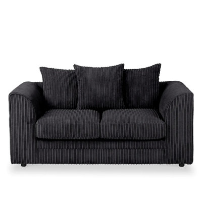 Chicago Jumbo Cord 2 Seater Sofa Black