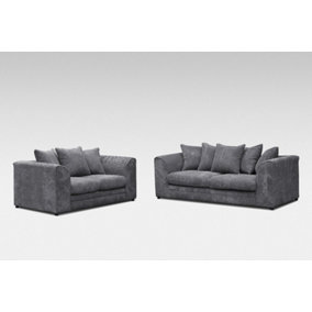 Chicago Jumbo Cord 3&2 Seater Sofa Set Grey