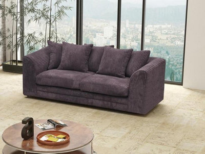 Chicago Jumbo Cord 3 Seater Sofa Chocolate DIY at B&Q