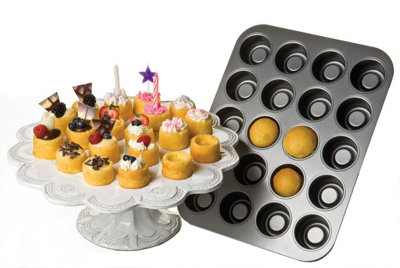 Chicago Metallic Non-Stick 20 Hole Teacake Pan, Mini Cake Tin 27 x