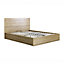 Chicago Riviera Oak Ottoman Storage Bed - Double Bed Frame