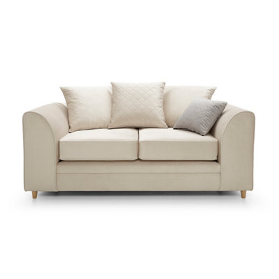 Chicago Velvet 2 Seater Sofa in Cream