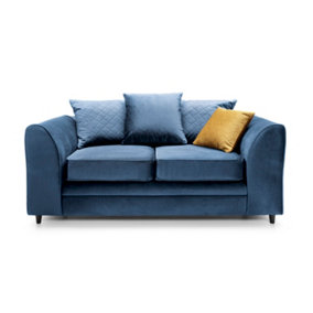 Chicago Velvet 2 Seater Sofa in Dark Blue