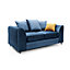 Chicago Velvet 2 Seater Sofa in Dark Blue