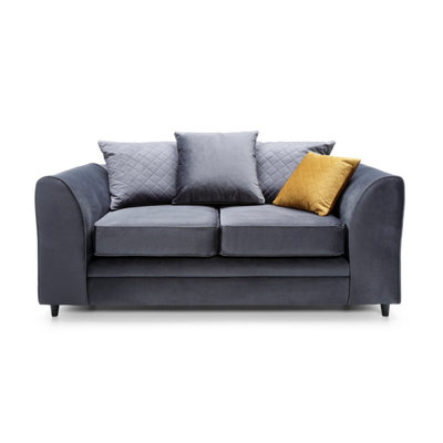 Chicago Velvet 2 Seater Sofa in Dark Grey