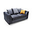 Chicago Velvet 2 Seater Sofa in Dark Grey