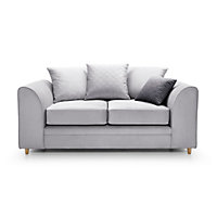 Chicago Velvet 2 Seater Sofa in Light Grey