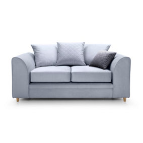 Chicago Velvet 2 Seater Sofa in Silver Blue