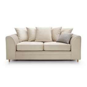 Chicago Velvet 3 Seater Sofa in Cream