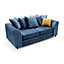 Chicago Velvet 3 Seater Sofa in Dark Blue